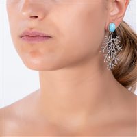 Orecchini Baroni Gioielli Donna in Argento Pasta di turchese O/26 - O/26